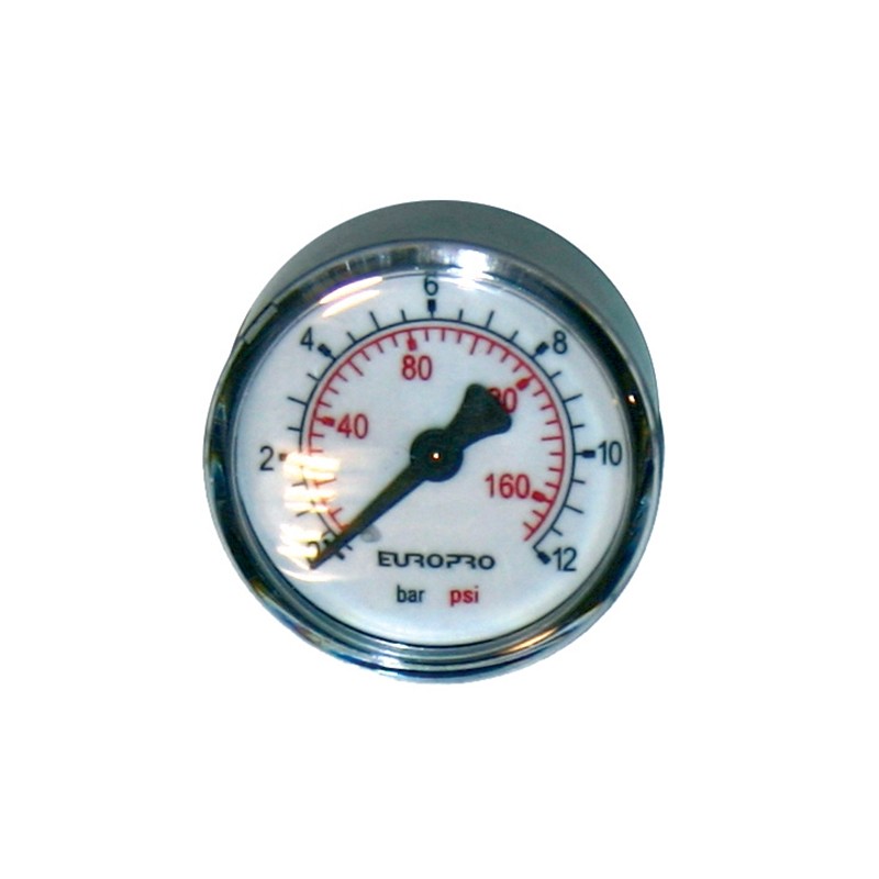 Manomètre axial 1/4" conique 50 mm 0 à 12 bar