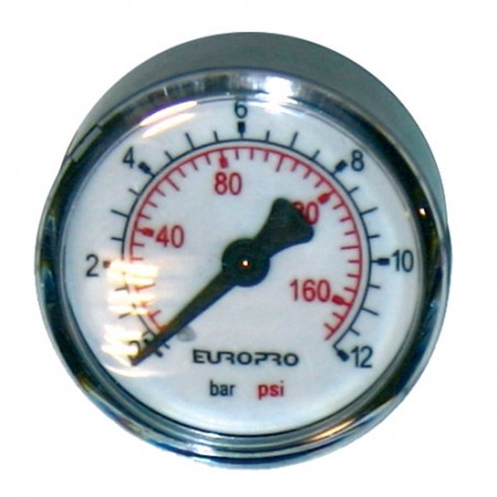 Manomètre axial 1/4" conique 50 mm 0 à 12 bar