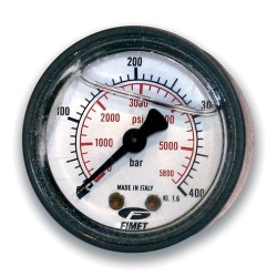 Manomètre axial 1/4" conique huile 63 mm 0 à 400 bar