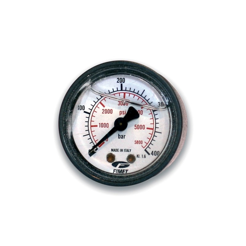 Manomètre axial 1/4" conique huile 63 mm 0 à 400 bar